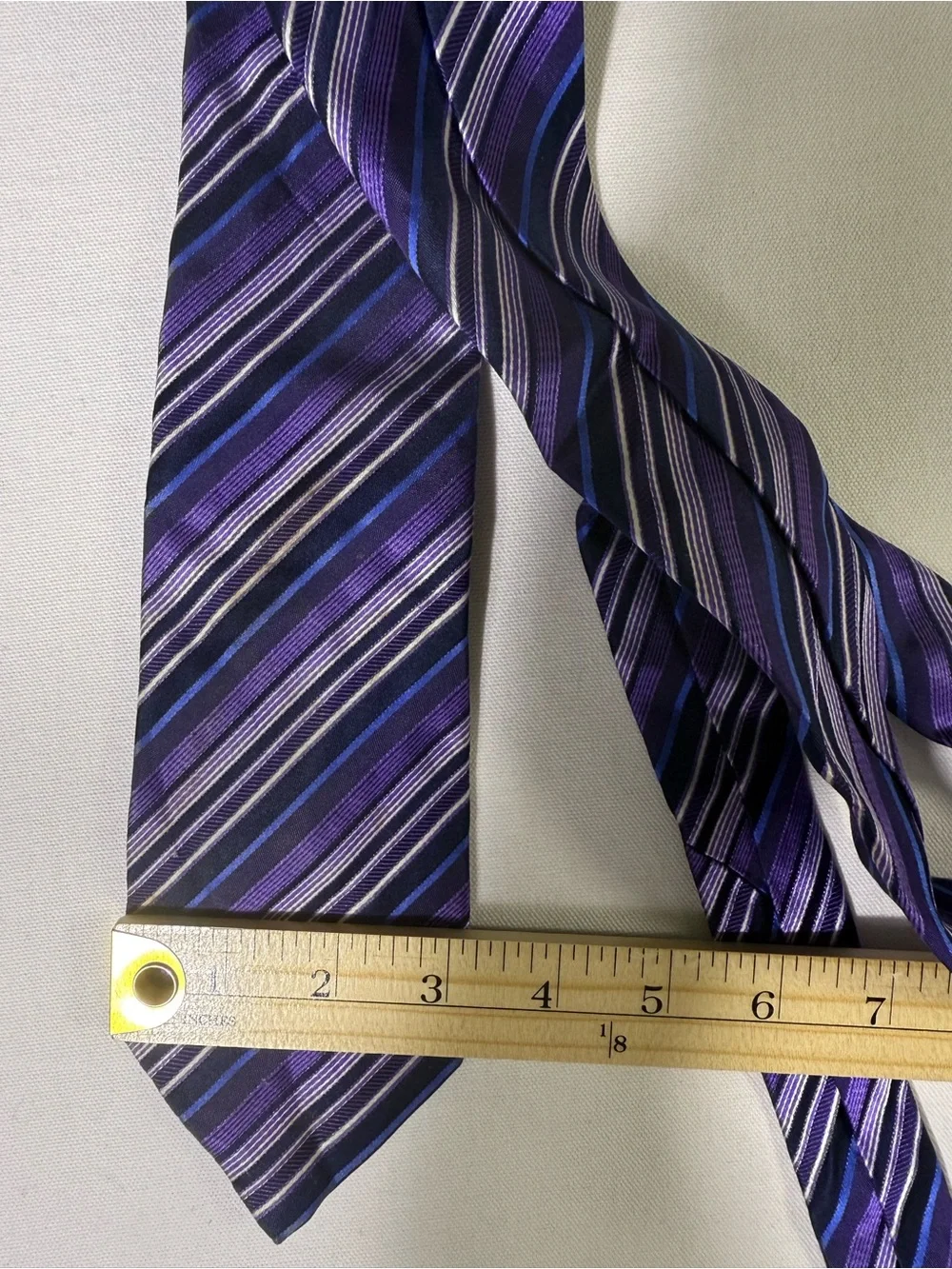 Geoffrey Beene Purple and Black Striped Silk Tie